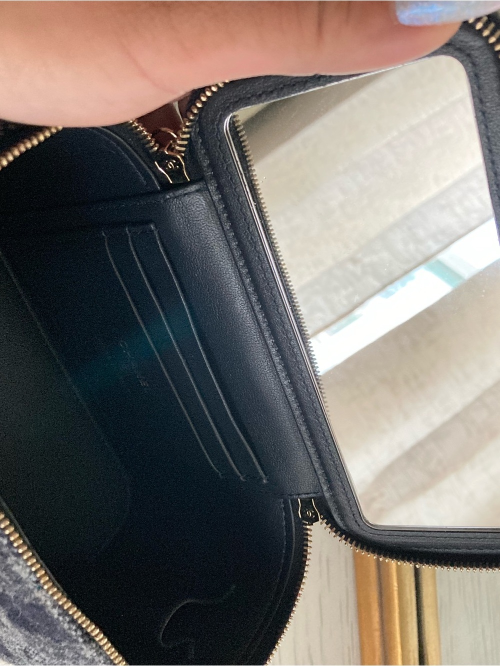 CHANEL Blue Plaid Wool Vanity Crossbody with Gold Chain - Picture 8 of 11